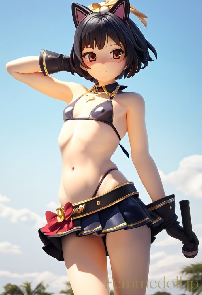 【エロ画像】肌面積が多くてスケベな服をきた女の子のフィギュア風AIイラスト1 3枚目