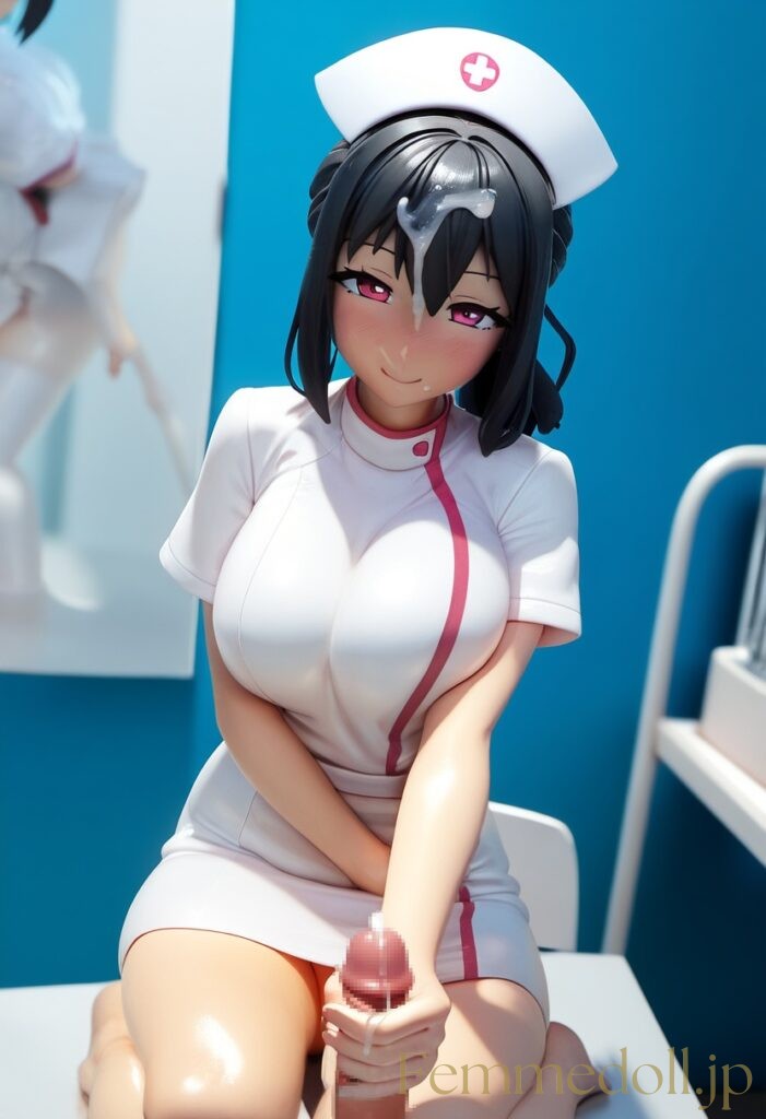 ナースのお姉さんに手で処理してもらうエロフィギュア風AIイラスト 6枚目