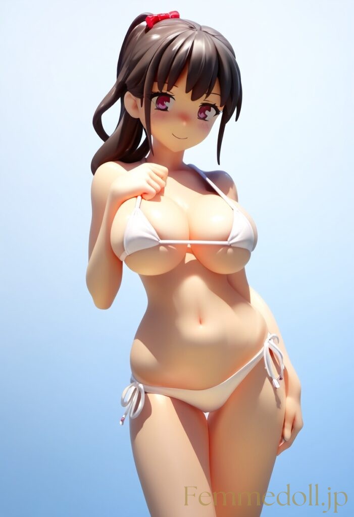 【エロ画像】マイクロビキニからはみ出そうな爆乳美少女のフィギュア風AIイラスト5 12枚目