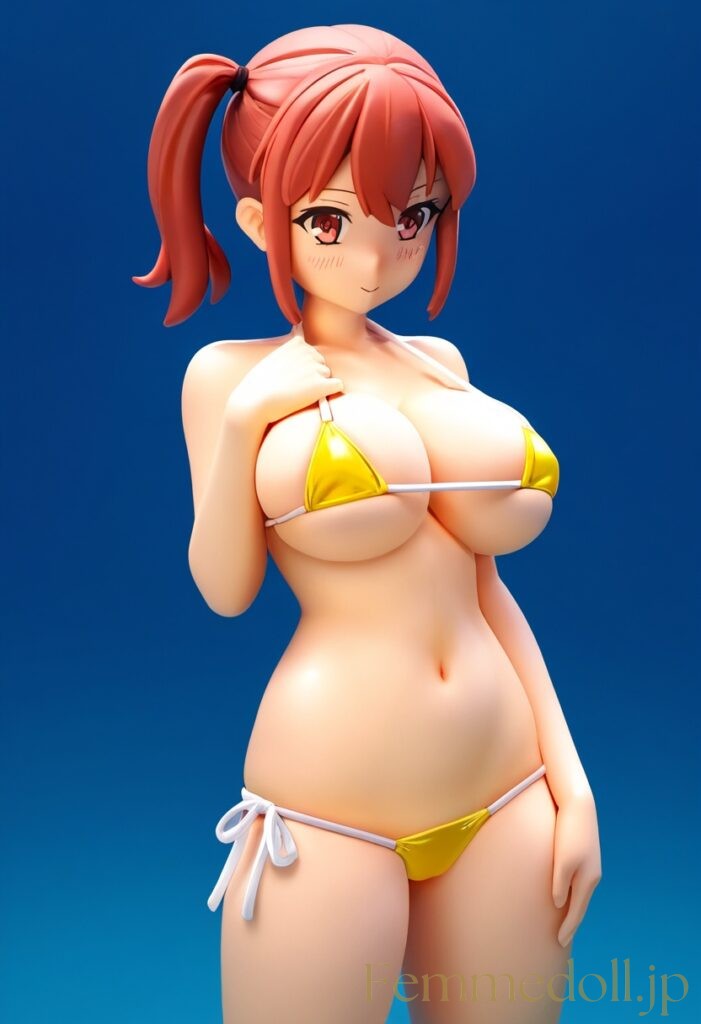 【エロ画像】マイクロビキニからはみ出そうな爆乳美少女のフィギュア風AIイラスト5 19枚目