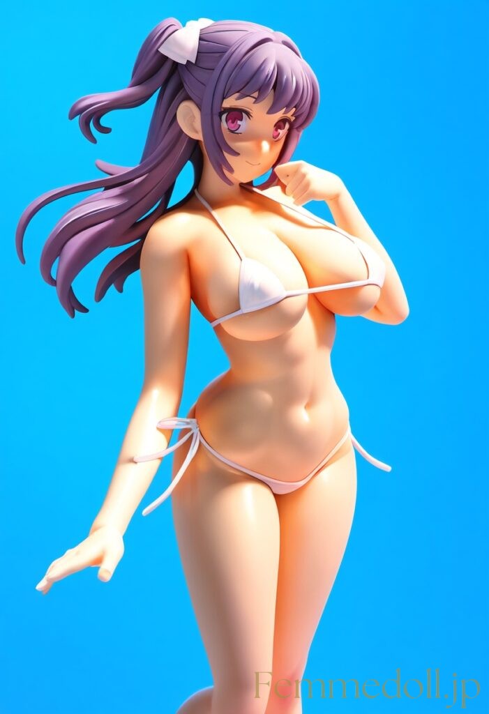 【エロ画像】マイクロビキニからはみ出そうな爆乳美少女のフィギュア風AIイラスト5 3枚目