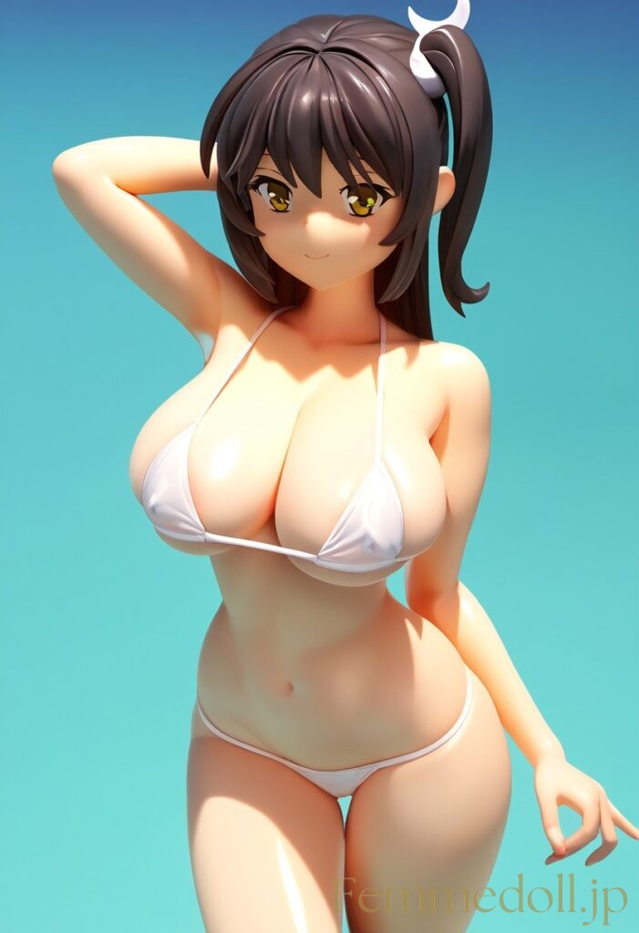 【エロ画像】マイクロビキニからはみ出そうな爆乳美少女のフィギュア風AIイラスト5 5枚目