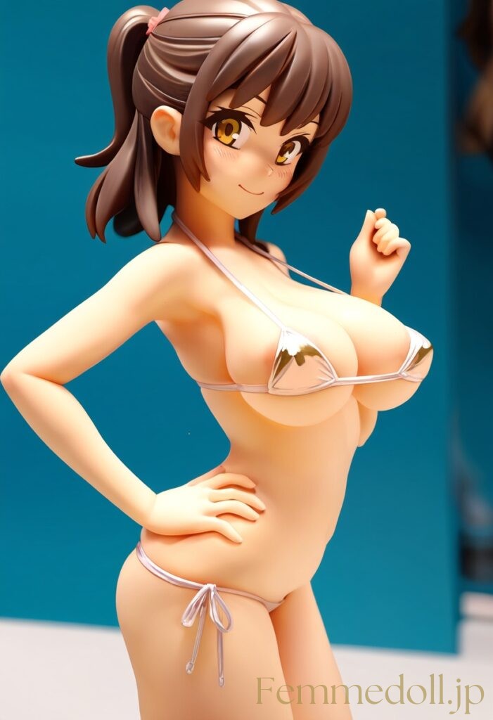 【エロ画像】マイクロビキニからはみ出そうな爆乳美少女のフィギュア風AIイラスト2 30枚目