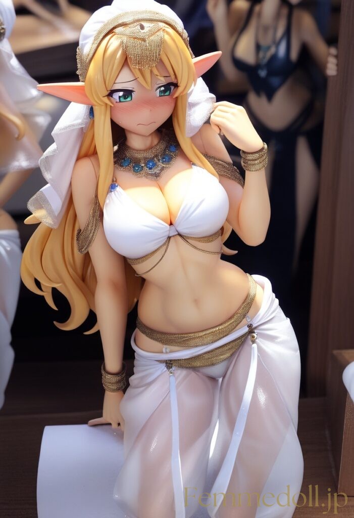 踊り子エルフのセクシー衣装エロフィギュア風AIイラスト 9枚目