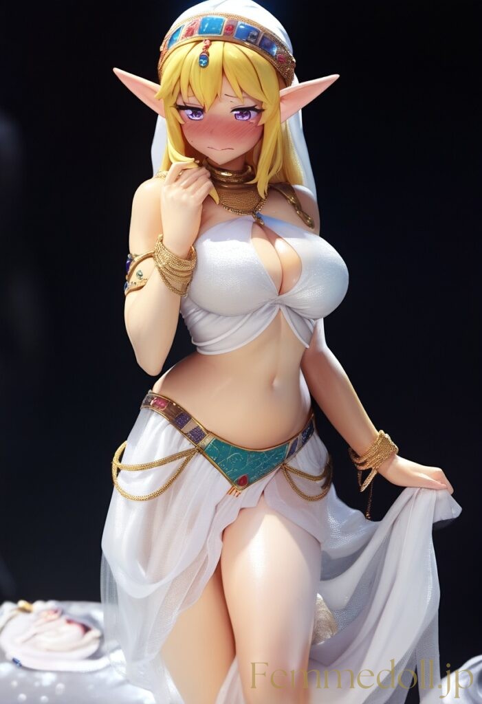 踊り子エルフのセクシー衣装エロフィギュア風AIイラスト 3枚目