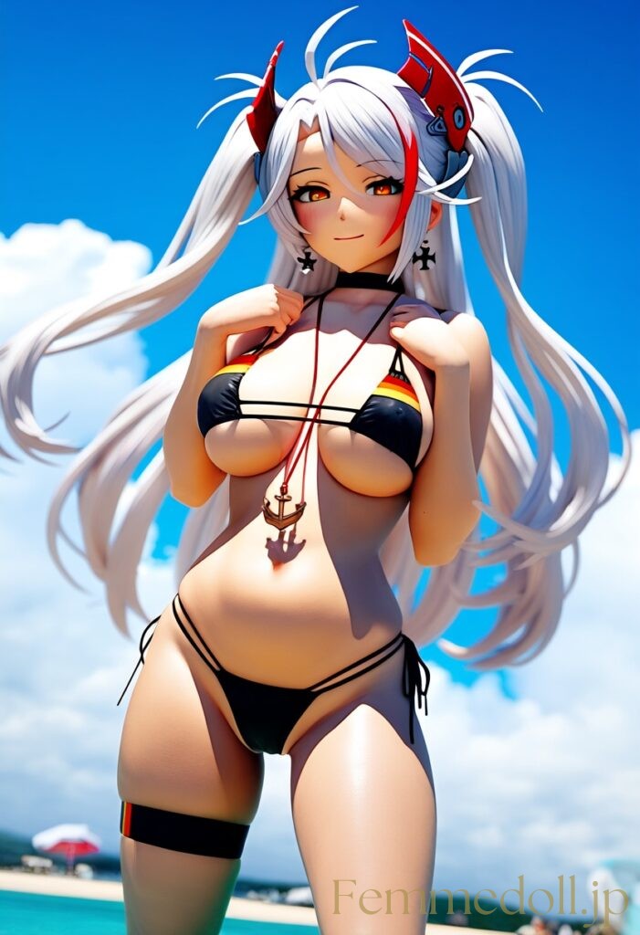 アズールレーン　プリンツ・オイゲン(ビキニ)のフィギュア風エロ画像 11枚目