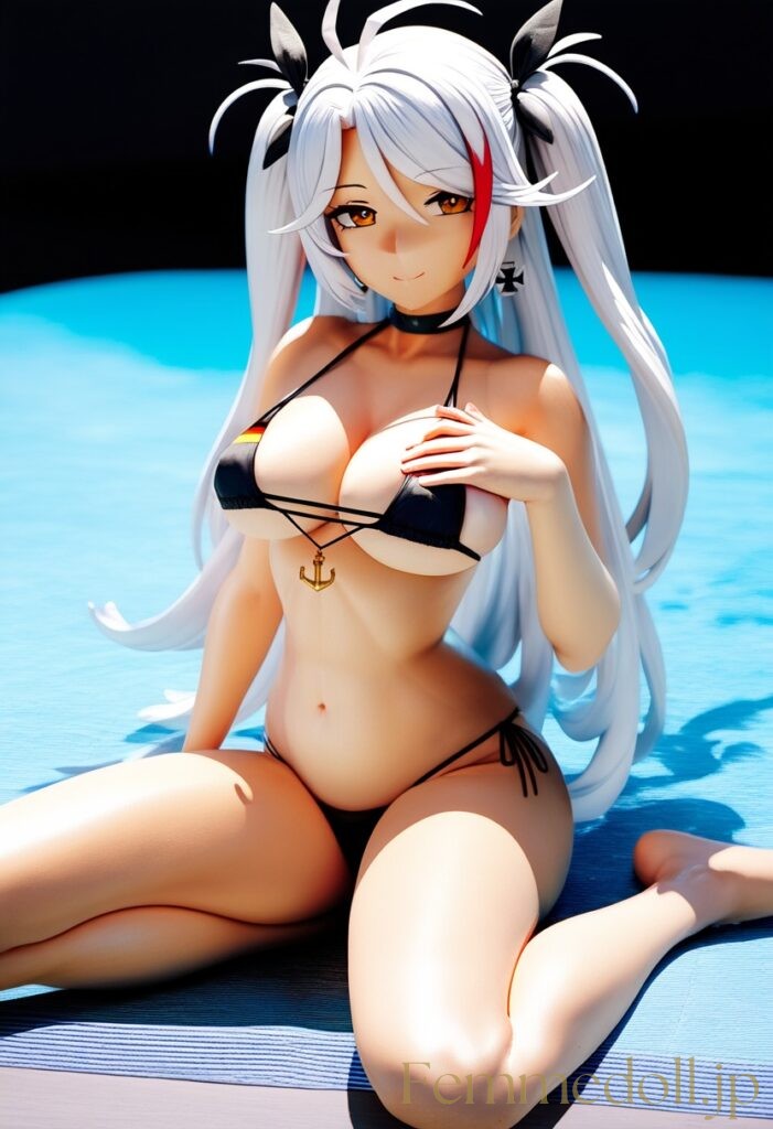 アズールレーン　プリンツ・オイゲン(ビキニ)のフィギュア風エロ画像 12枚目