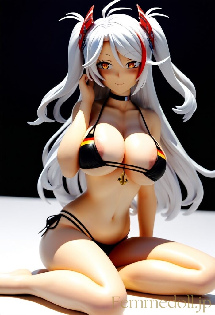 アズールレーン　プリンツ・オイゲン(ビキニ)のフィギュア風エロ画像 10枚目