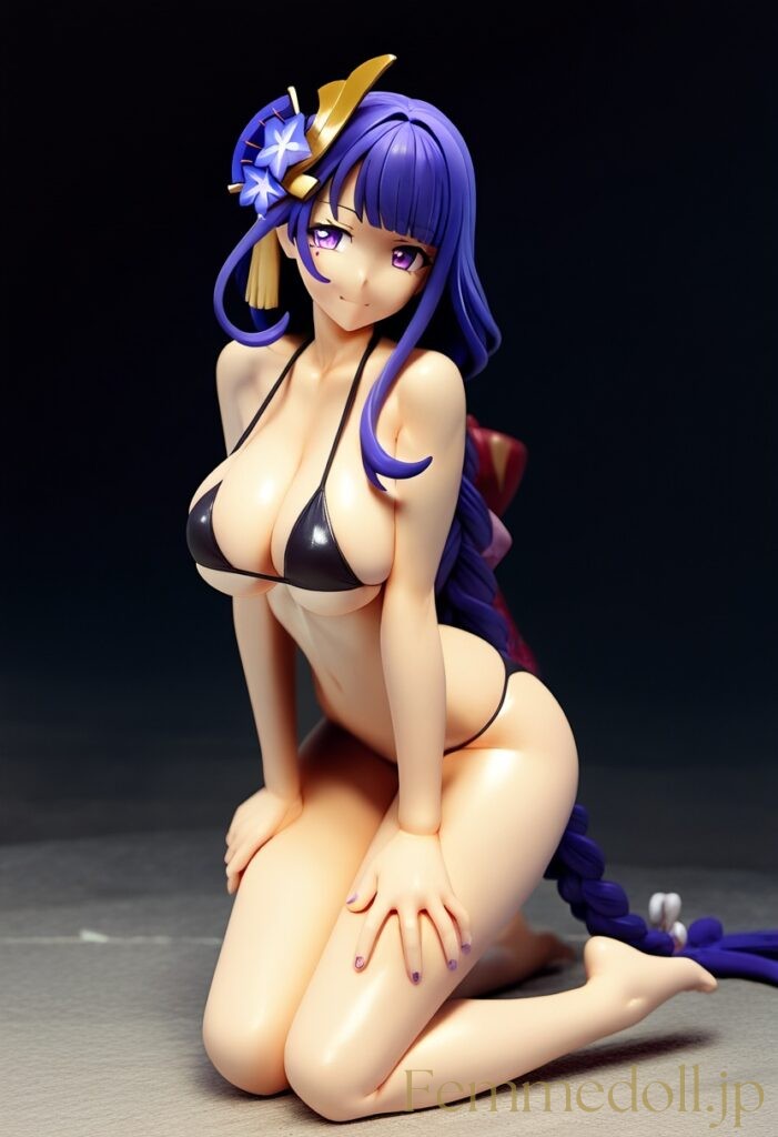 【エロ画像】原神 雷電将軍のビキニフィギュア風AIイラスト 18枚目