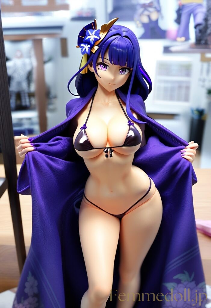 【エロ画像】原神 雷電将軍のビキニフィギュア風AIイラスト 16枚目