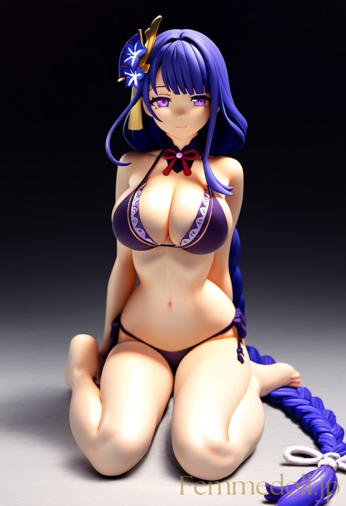 【エロ画像】原神 雷電将軍のビキニフィギュア風AIイラスト 12枚目