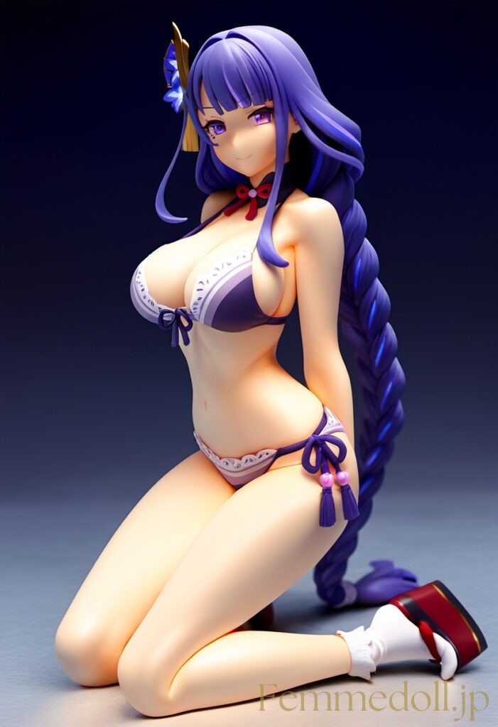 【エロ画像】原神 雷電将軍のビキニフィギュア風AIイラスト 13枚目