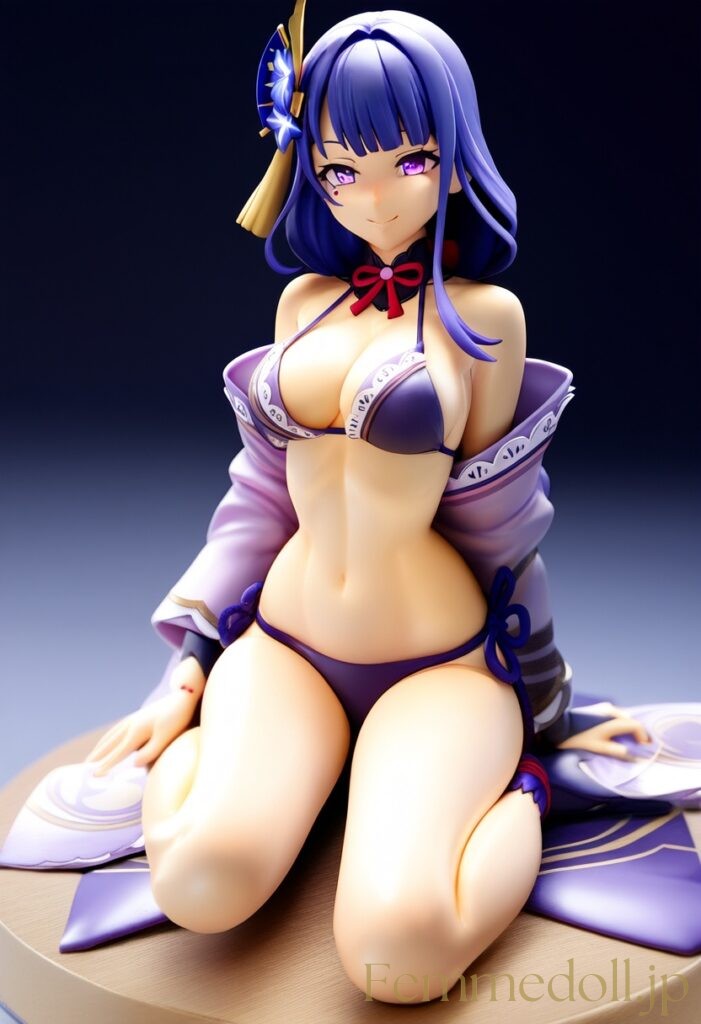 【エロ画像】原神 雷電将軍のビキニフィギュア風AIイラスト 14枚目