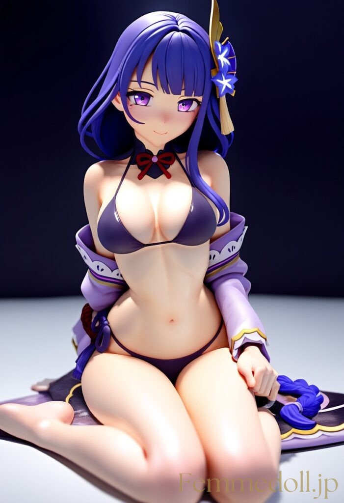 【エロ画像】原神 雷電将軍のビキニフィギュア風AIイラスト 15枚目