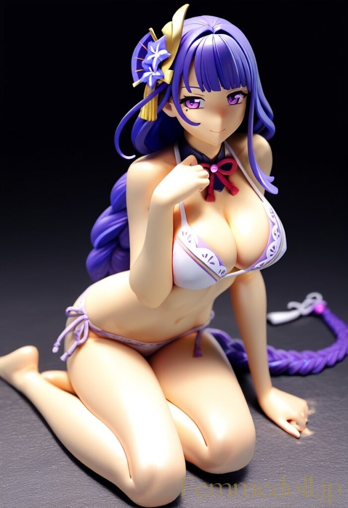 【エロ画像】原神 雷電将軍のビキニフィギュア風AIイラスト 5枚目