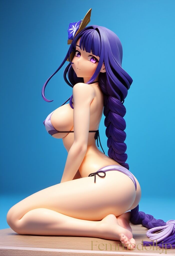 【エロ画像】原神 雷電将軍のビキニフィギュア風AIイラスト 7枚目