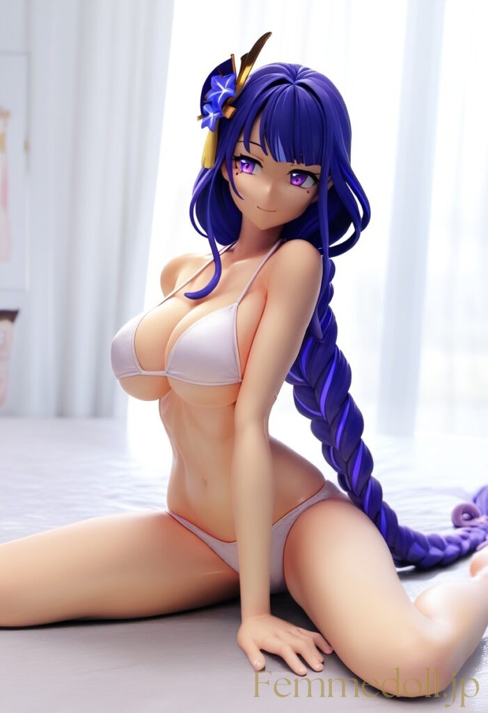 【エロ画像】原神 雷電将軍のビキニフィギュア風AIイラスト 1枚目