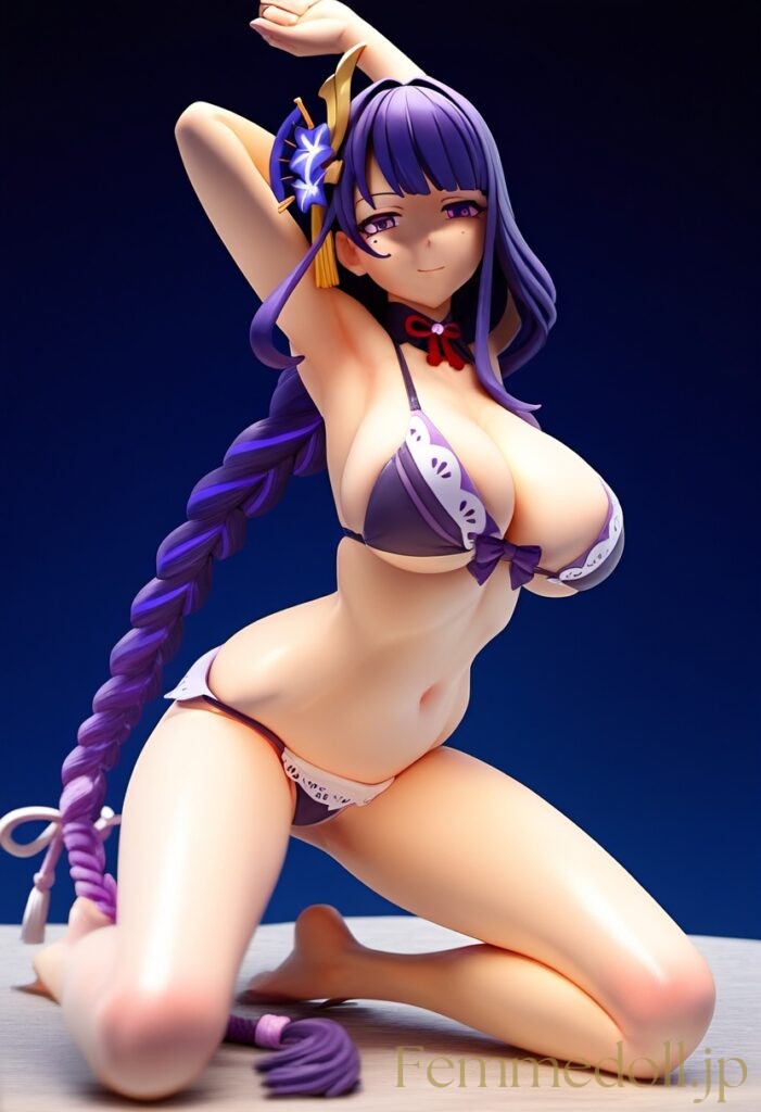 【エロ画像】原神 雷電将軍のビキニフィギュア風AIイラスト 30枚目