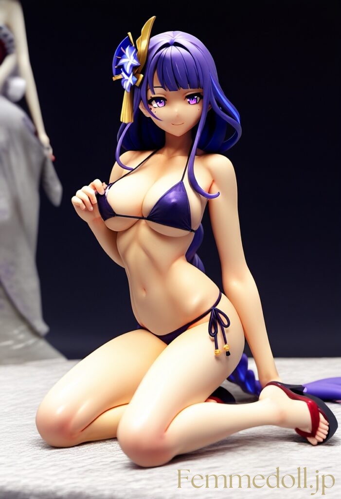 【エロ画像】原神 雷電将軍のビキニフィギュア風AIイラスト 22枚目