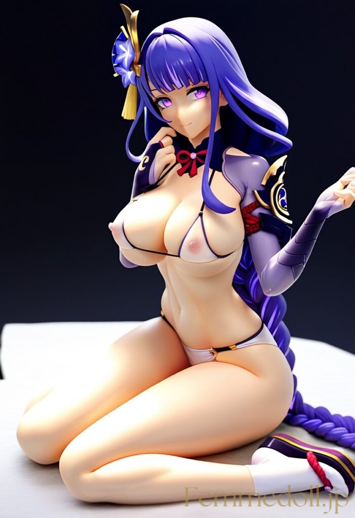 【エロ画像】原神 雷電将軍のビキニフィギュア風AIイラスト 23枚目