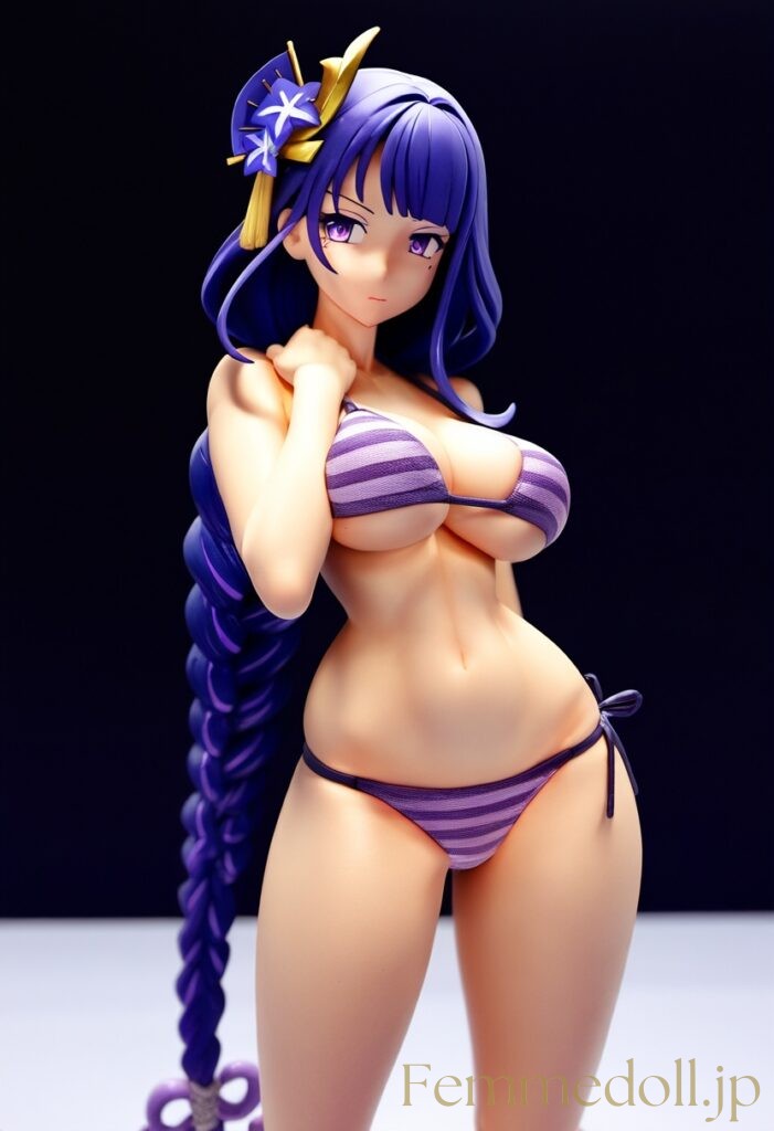 【エロ画像】原神 雷電将軍のビキニフィギュア風AIイラスト 20枚目