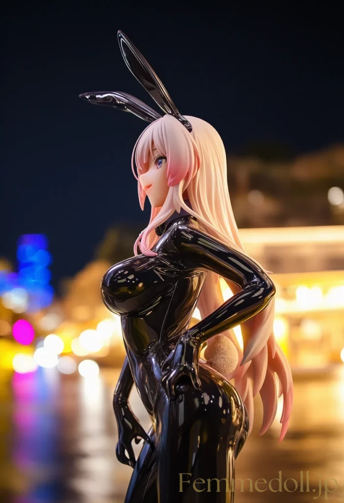 全身光沢ラテックスバニーがの悩殺ボディラインに君は耐えられるか。 16枚目