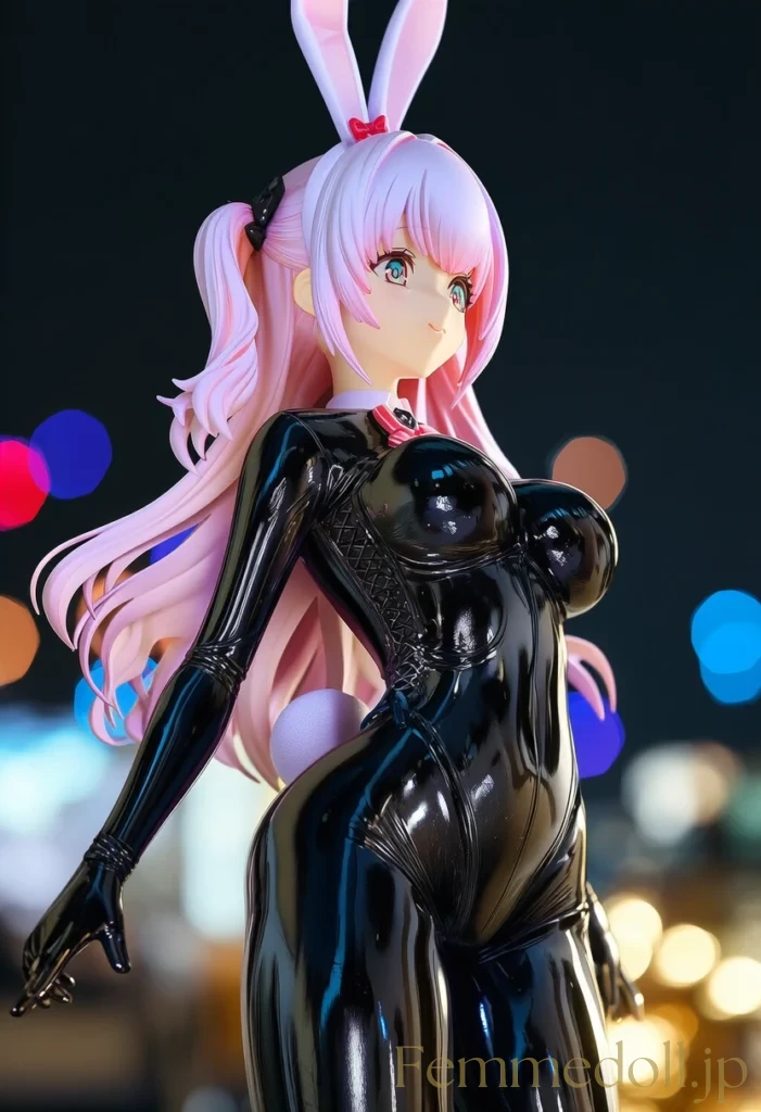 全身光沢ラテックスバニーがの悩殺ボディラインに君は耐えられるか。 3枚目