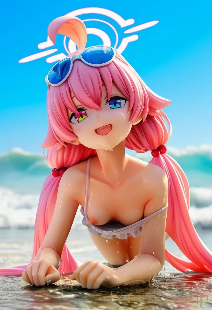 「ん〜…先生、日焼け止め塗ってくれる？♡」ホシノの無防備な水着姿に興奮しちゃう♡【ブルアカエロ画像】 12枚目