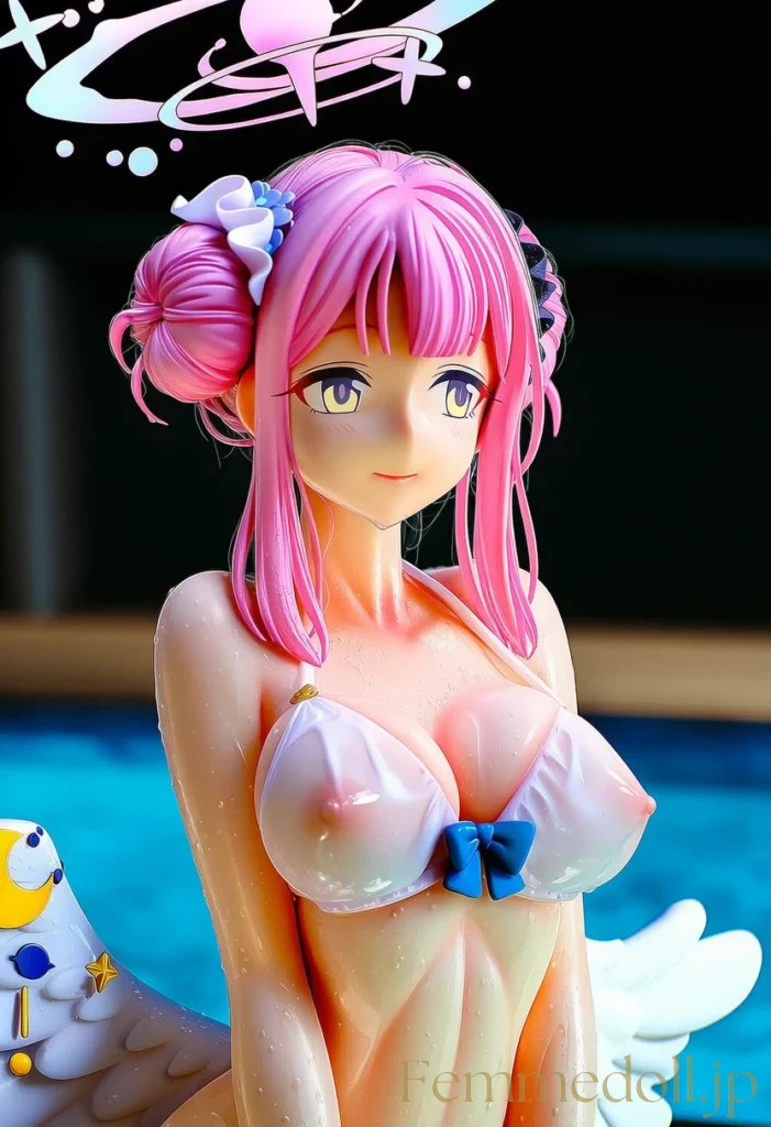 ミカが背徳の純白ボディを先生に見せつける！白いビキニが可愛すぎる♡【ブルアカエロ画像】 14枚目