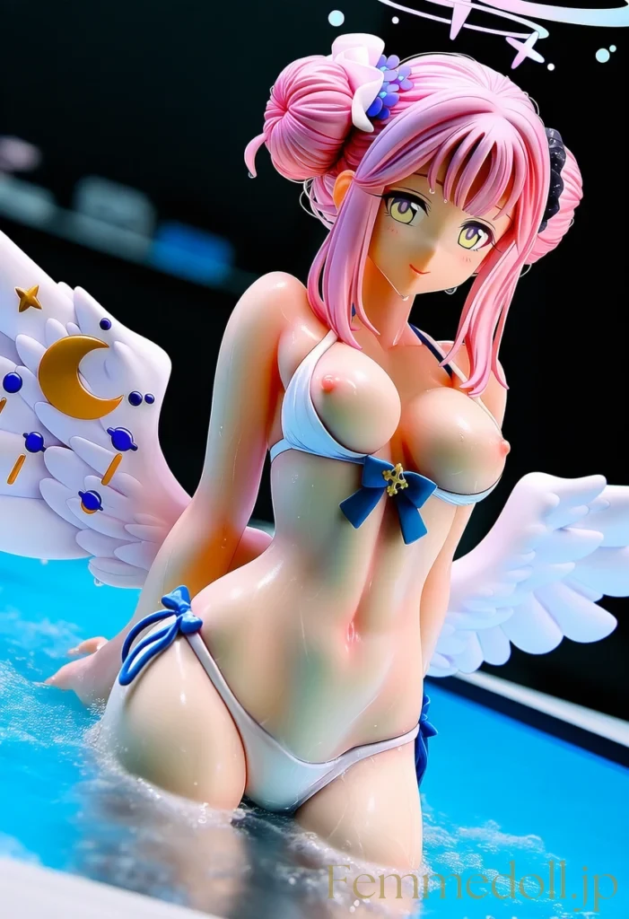 ミカが背徳の純白ボディを先生に見せつける！白いビキニが可愛すぎる♡【ブルアカエロ画像】 7枚目