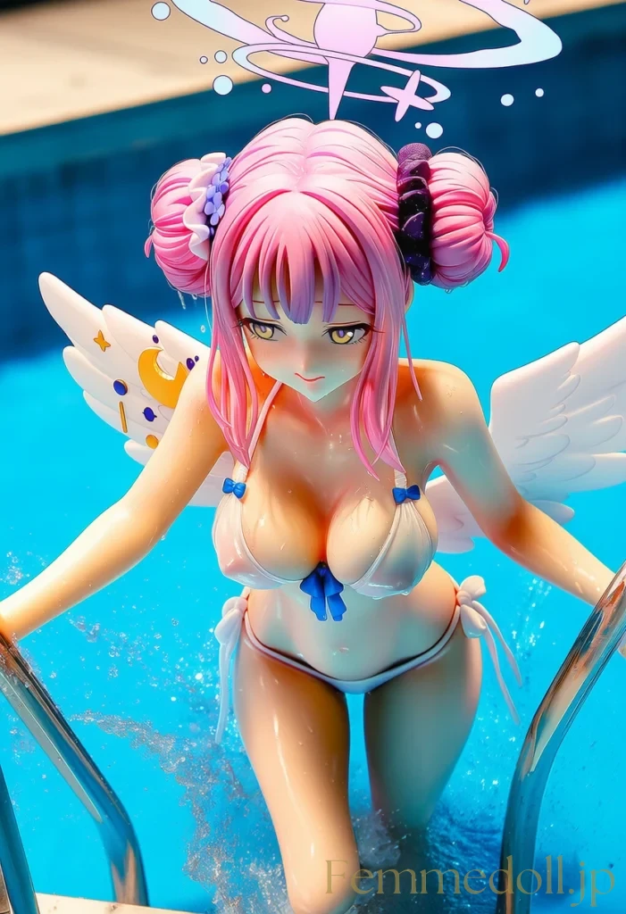 ミカが背徳の純白ボディを先生に見せつける！白いビキニが可愛すぎる♡【ブルアカエロ画像】 8枚目