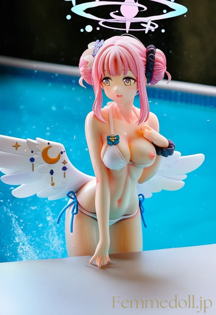 ミカが背徳の純白ボディを先生に見せつける！白いビキニが可愛すぎる♡【ブルアカエロ画像】 2枚目