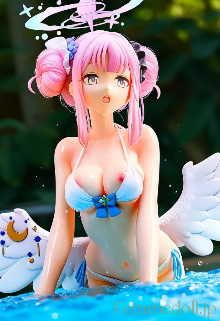 ミカが背徳の純白ボディを先生に見せつける！白いビキニが可愛すぎる♡【ブルアカエロ画像】 3枚目