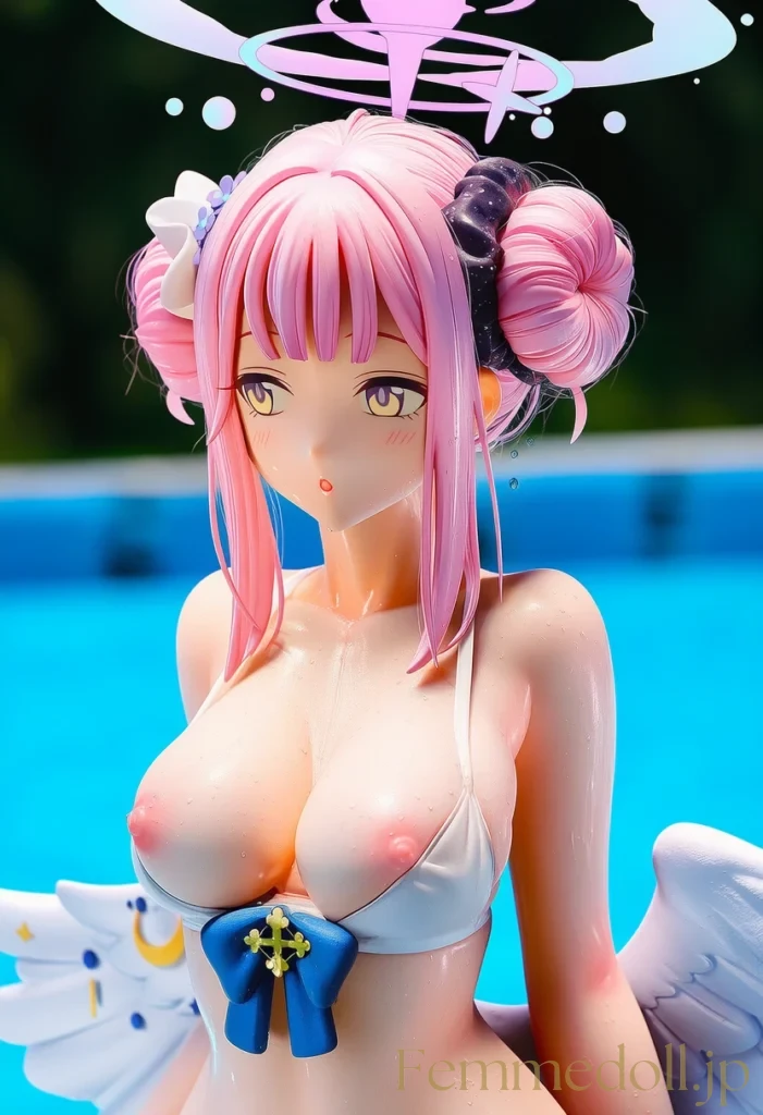 ミカが背徳の純白ボディを先生に見せつける！白いビキニが可愛すぎる♡【ブルアカエロ画像】 21枚目