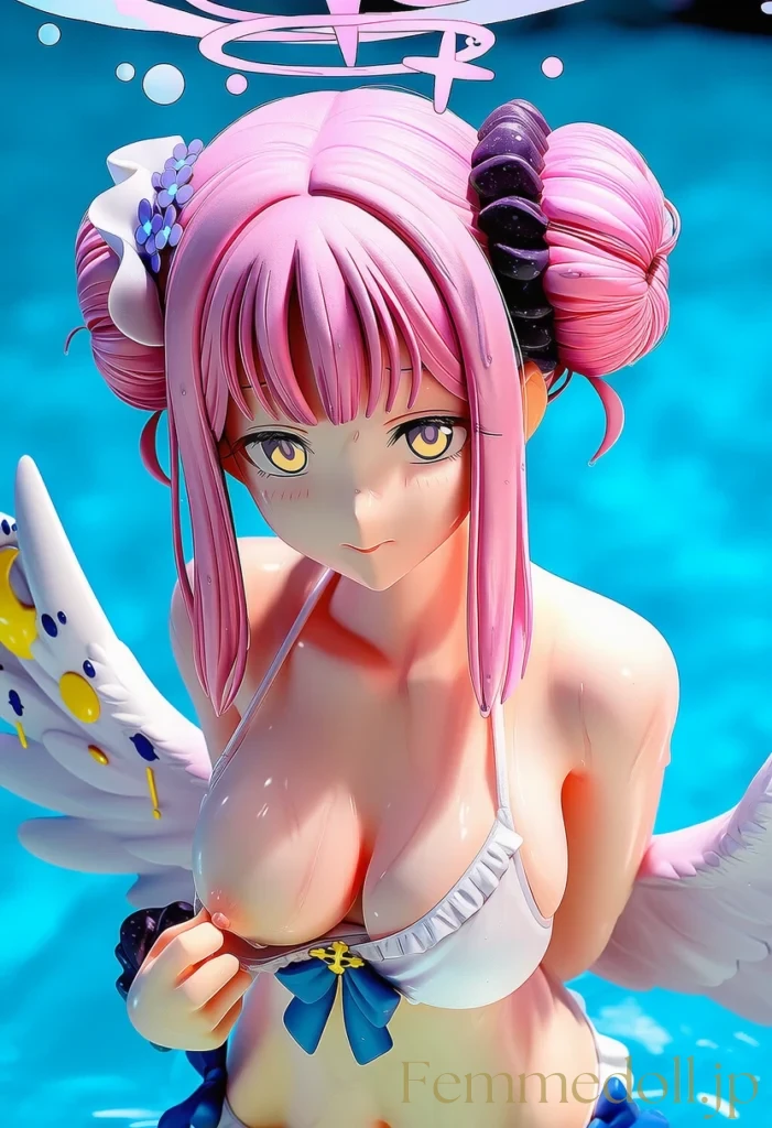 ミカが背徳の純白ボディを先生に見せつける！白いビキニが可愛すぎる♡【ブルアカエロ画像】 13枚目