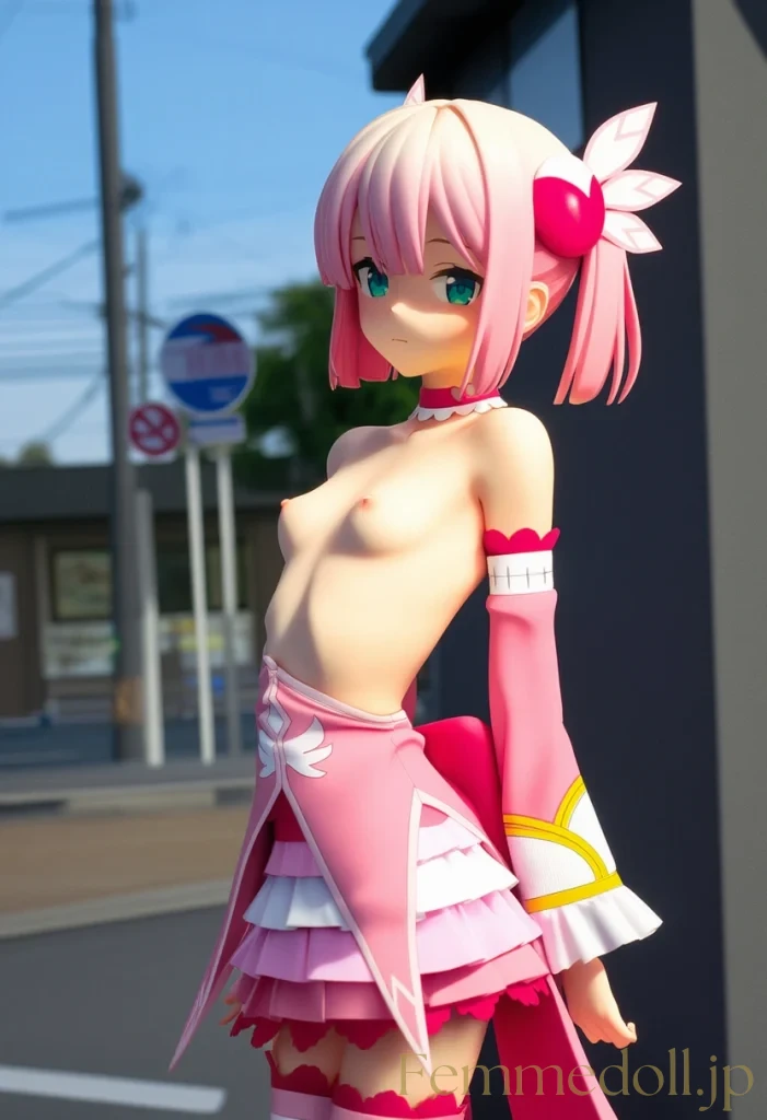 千代田桃「はあっ、誰か来る…」街中露出で細身ボディ丸出し【エロイラスト30枚】 30枚目