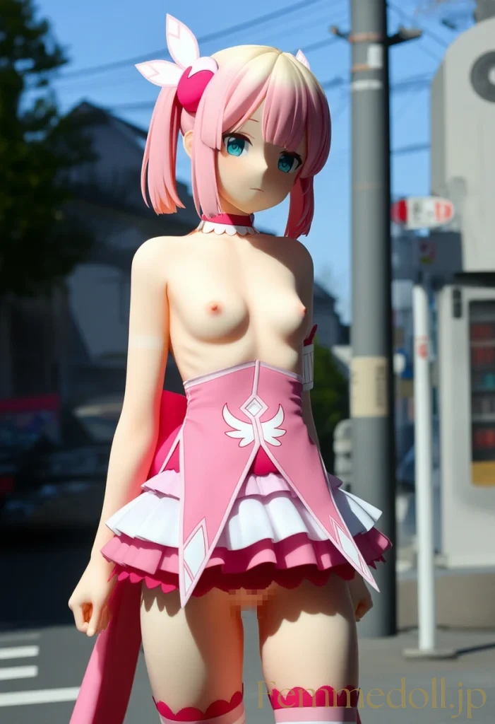 千代田桃「はあっ、誰か来る…」街中露出で細身ボディ丸出し【エロイラスト30枚】 21枚目