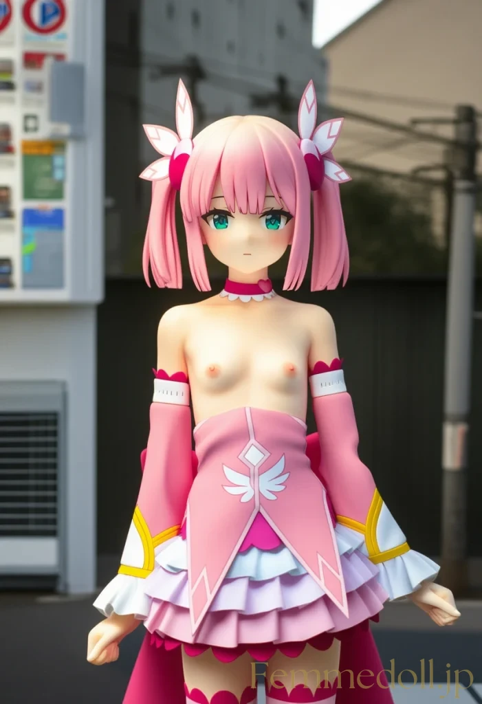 千代田桃「はあっ、誰か来る…」街中露出で細身ボディ丸出し【エロイラスト30枚】 16枚目