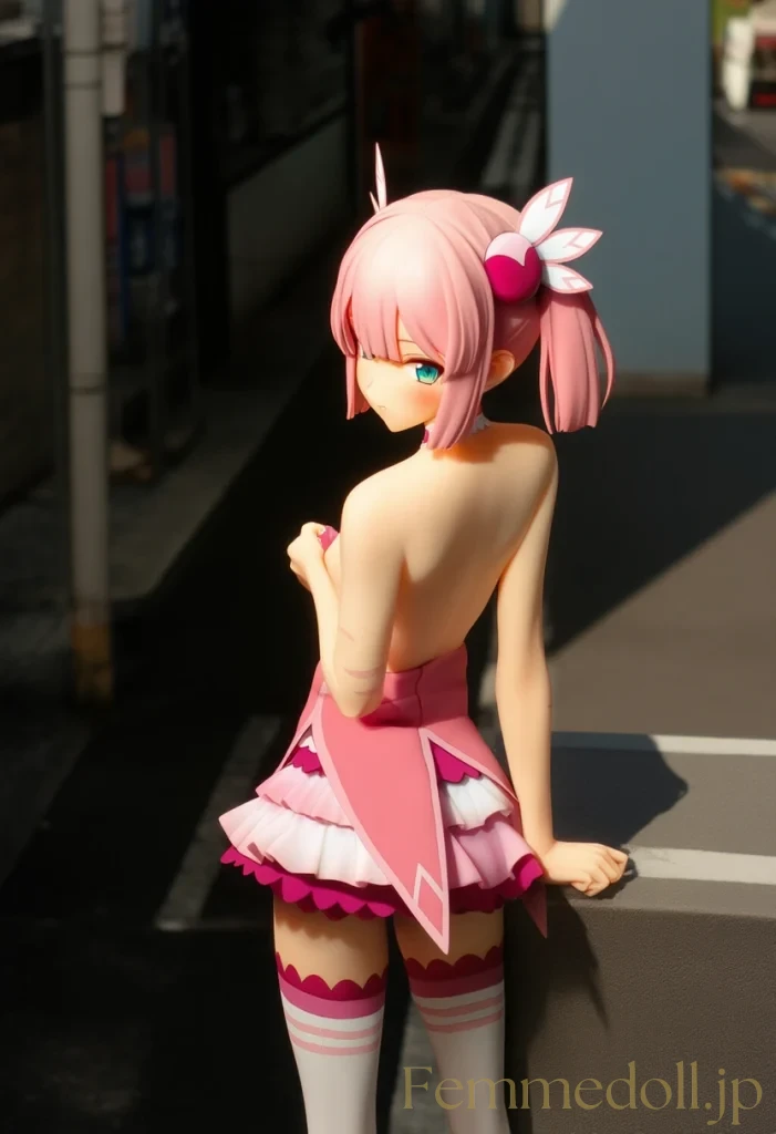 千代田桃「はあっ、誰か来る…」街中露出で細身ボディ丸出し【エロイラスト30枚】 18枚目