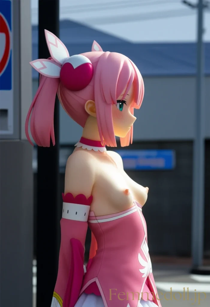 千代田桃「はあっ、誰か来る…」街中露出で細身ボディ丸出し【エロイラスト30枚】 20枚目