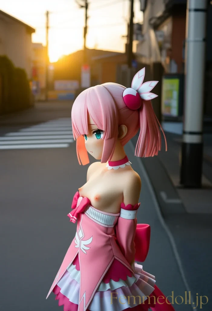 千代田桃「はあっ、誰か来る…」街中露出で細身ボディ丸出し【エロイラスト30枚】 13枚目