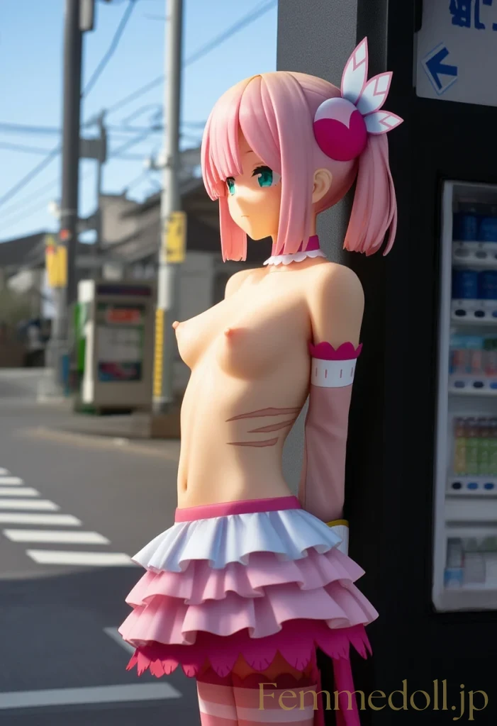 千代田桃「はあっ、誰か来る…」街中露出で細身ボディ丸出し【エロイラスト30枚】 8枚目