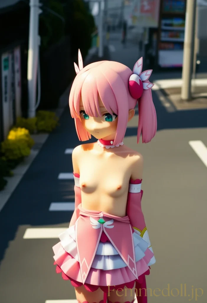 千代田桃「はあっ、誰か来る…」街中露出で細身ボディ丸出し【エロイラスト30枚】 7枚目