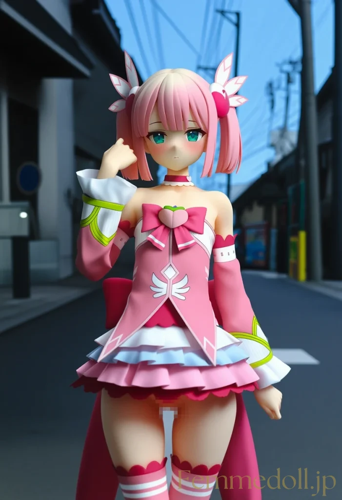 千代田桃「はあっ、誰か来る…」街中露出で細身ボディ丸出し【エロイラスト30枚】 4枚目