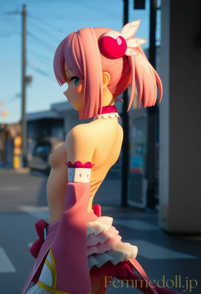 千代田桃「はあっ、誰か来る…」街中露出で細身ボディ丸出し【エロイラスト30枚】 12枚目