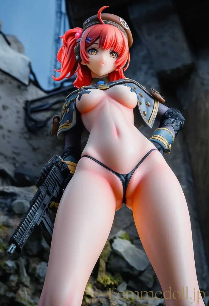 【ドルフロ】MP7：崩壊都市の闇に浮かぶ赤髪少女の秘められた裸身【AI生成イラスト24枚】 11枚目