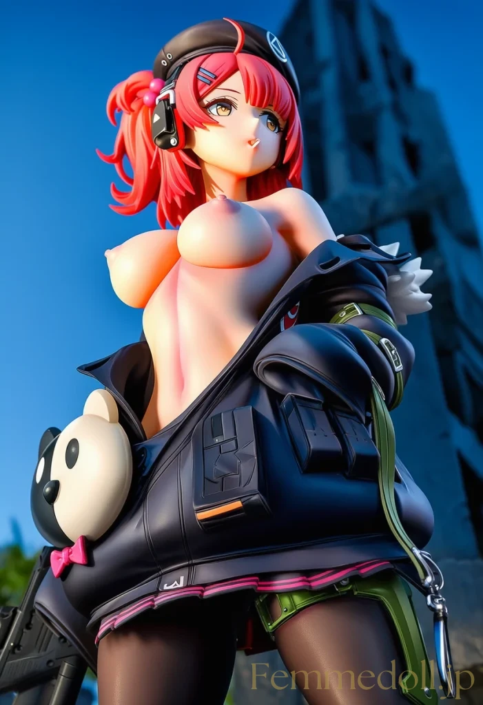 【ドルフロ】MP7：崩壊都市の闇に浮かぶ赤髪少女の秘められた裸身【AI生成イラスト24枚】 19枚目