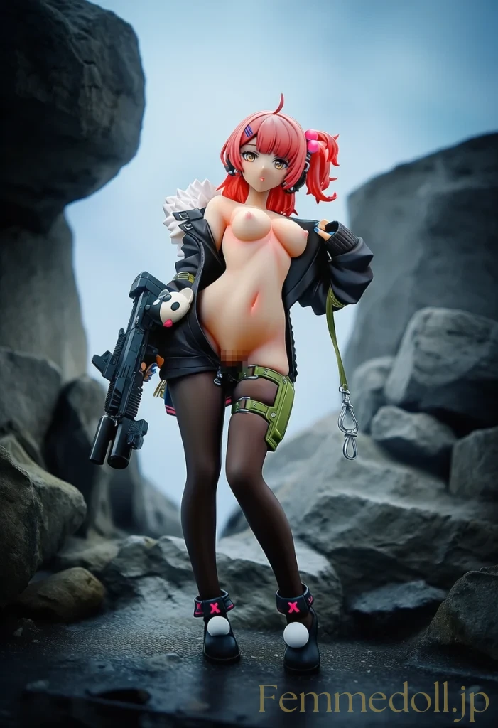 【ドルフロ】MP7：崩壊都市の闇に浮かぶ赤髪少女の秘められた裸身【AI生成イラスト24枚】 22枚目