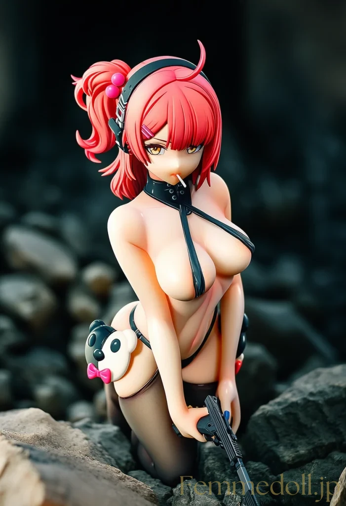 【ドルフロ】MP7：崩壊都市の闇に浮かぶ赤髪少女の秘められた裸身【AI生成イラスト24枚】 16枚目