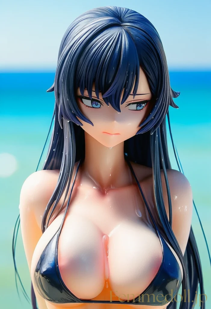 ビキニ美女 「もっと見て♡」濡れた体で誘惑・・・巨乳に目が釘付け♡【エロイラスト】 24枚目